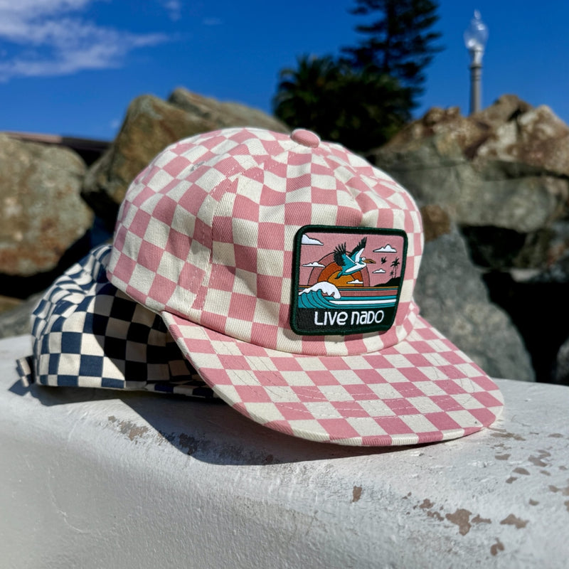 SPRECKELS  |  PINK CHECKERED KIDS SURF CAP