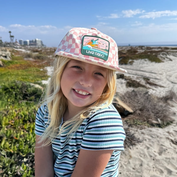 SPRECKELS  |  PINK CHECKERED KIDS SURF CAP