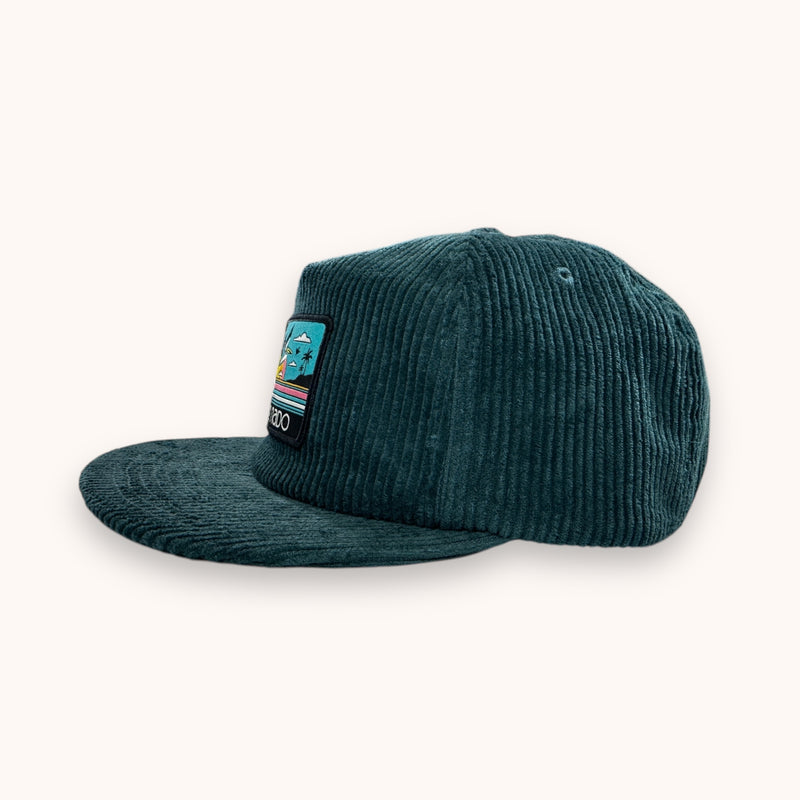 CENTRAL BEACH CORONADO |  CORDUROY FLAT BRIM SURF CAP IN TEAL