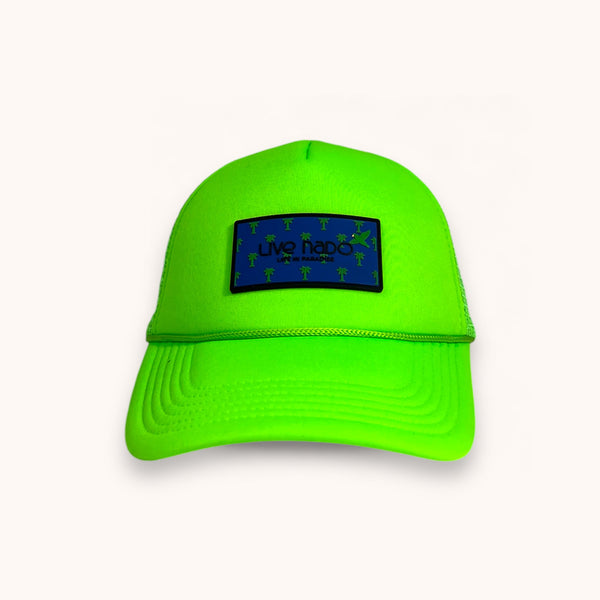 NORTH BEACH  |  PARROTS & PALMS NEON GREEN FOAM TRUCKER